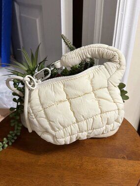 Quilted Micro Pouch In Ivory - NWT